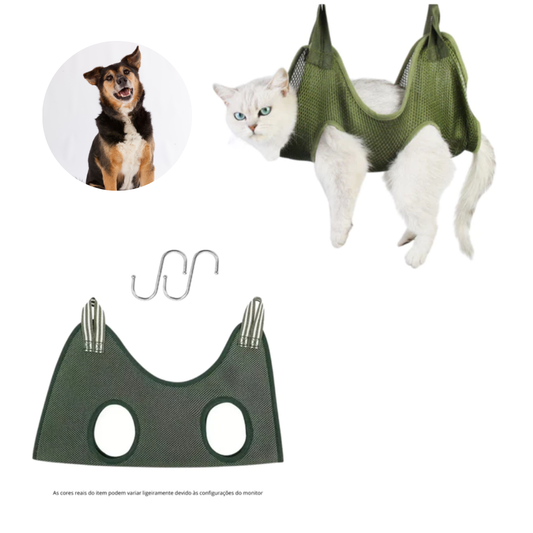 Rede de Contenção para Gatos e Cachorros – Ideal para Corte de Unhas, Banho e Tosa, com Proteção Anti-Arranhões e Mordidas