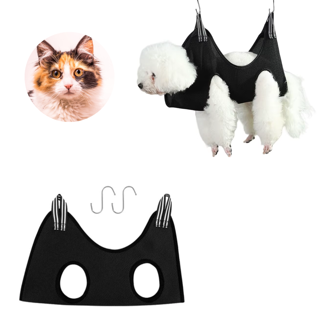 Rede de Contenção para Gatos e Cachorros – Ideal para Corte de Unhas, Banho e Tosa, com Proteção Anti-Arranhões e Mordidas