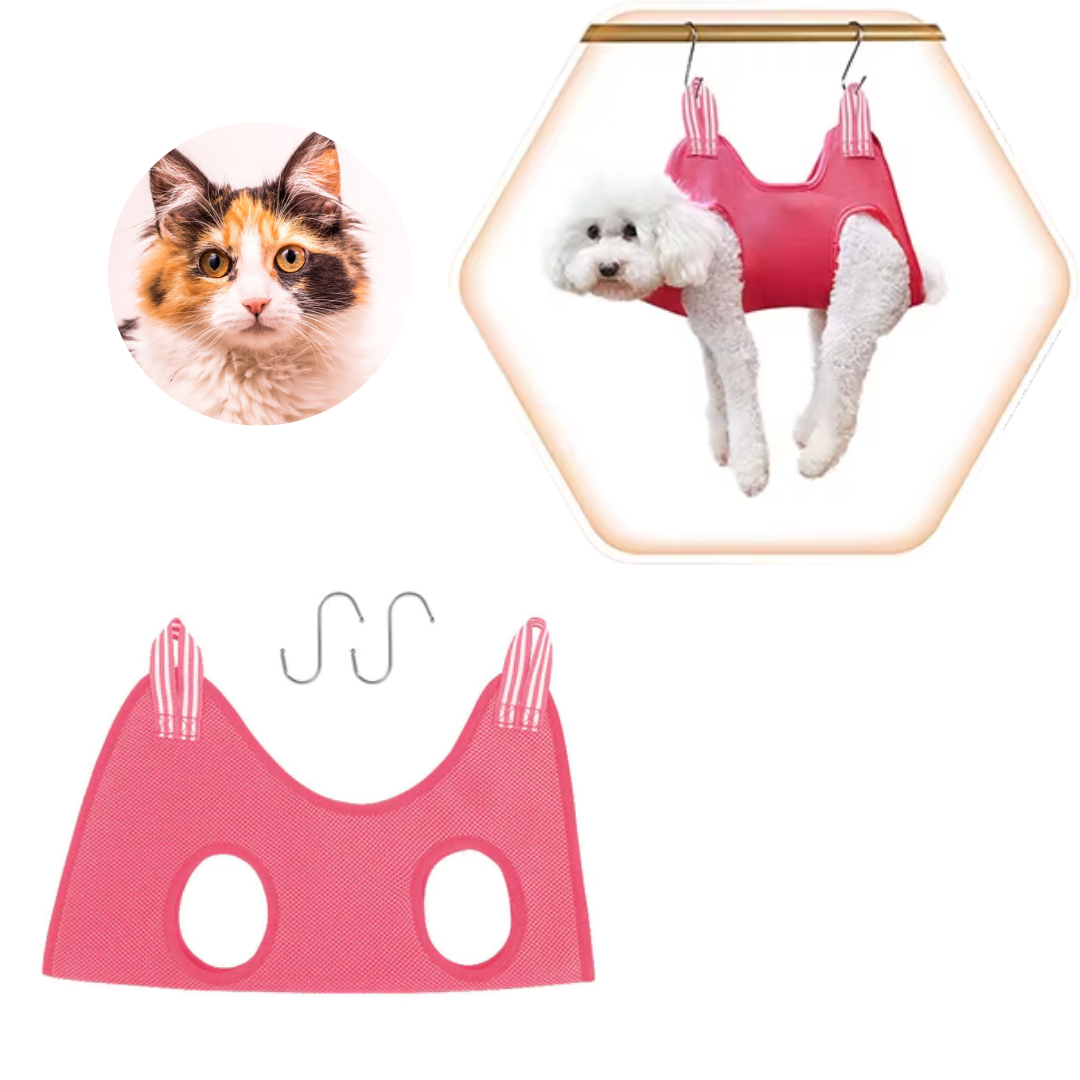 Rede de Contenção para Gatos e Cachorros – Ideal para Corte de Unhas, Banho e Tosa, com Proteção Anti-Arranhões e Mordidas