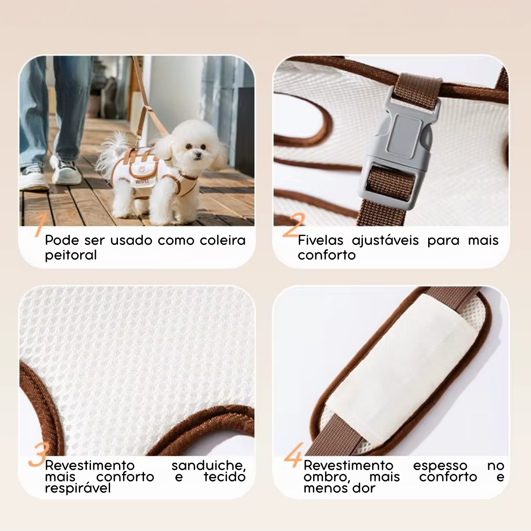 Bolsa Transportadora Respirável para Cães e Gatos – Design Moderno, Sofisticado e Confortável, com Alça Ajustável para Transporte Portátil
