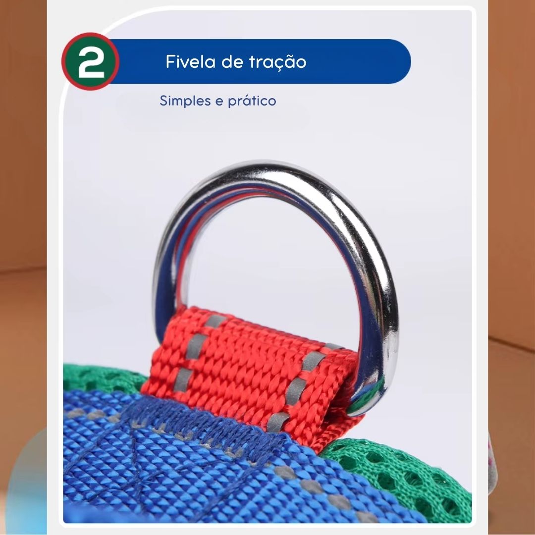 Coleira Peitoral Estilo Sela para Cães Pequenos, Médios e Grandes | Ideal para Caminhadas Seguras ao Ar Livre | Distribui a Pressão Sem Machucar | Ajustável e Confortável