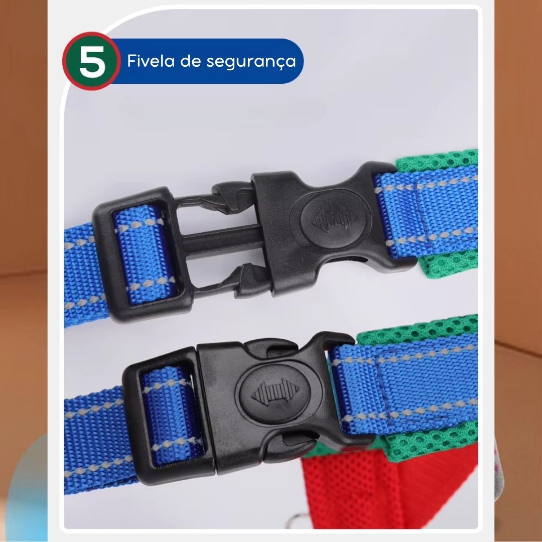 Coleira Peitoral Estilo Sela para Cães Pequenos, Médios e Grandes | Ideal para Caminhadas Seguras ao Ar Livre | Distribui a Pressão Sem Machucar | Ajustável e Confortável