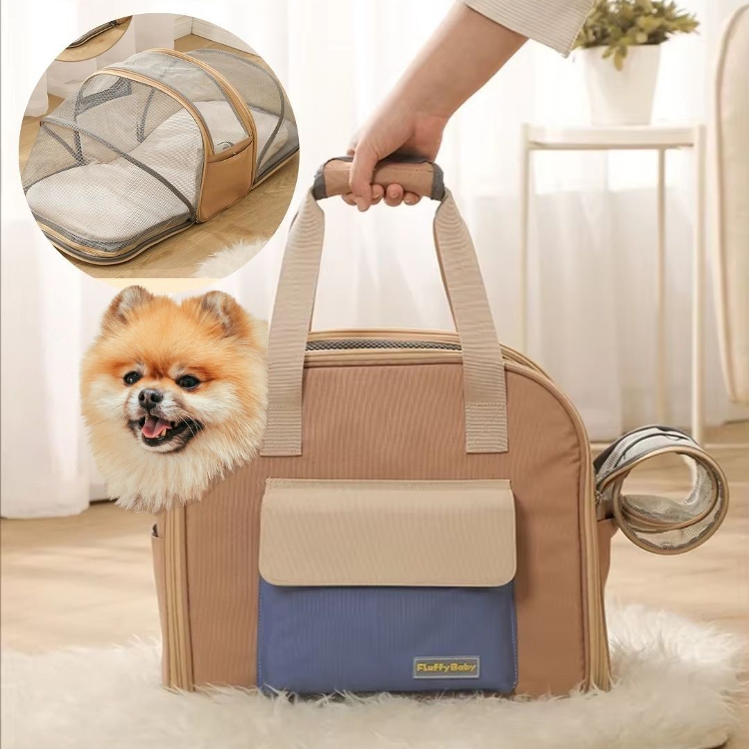 Bolsa de Transporte Expansível para Pets – Conforto e Ventilação Premium