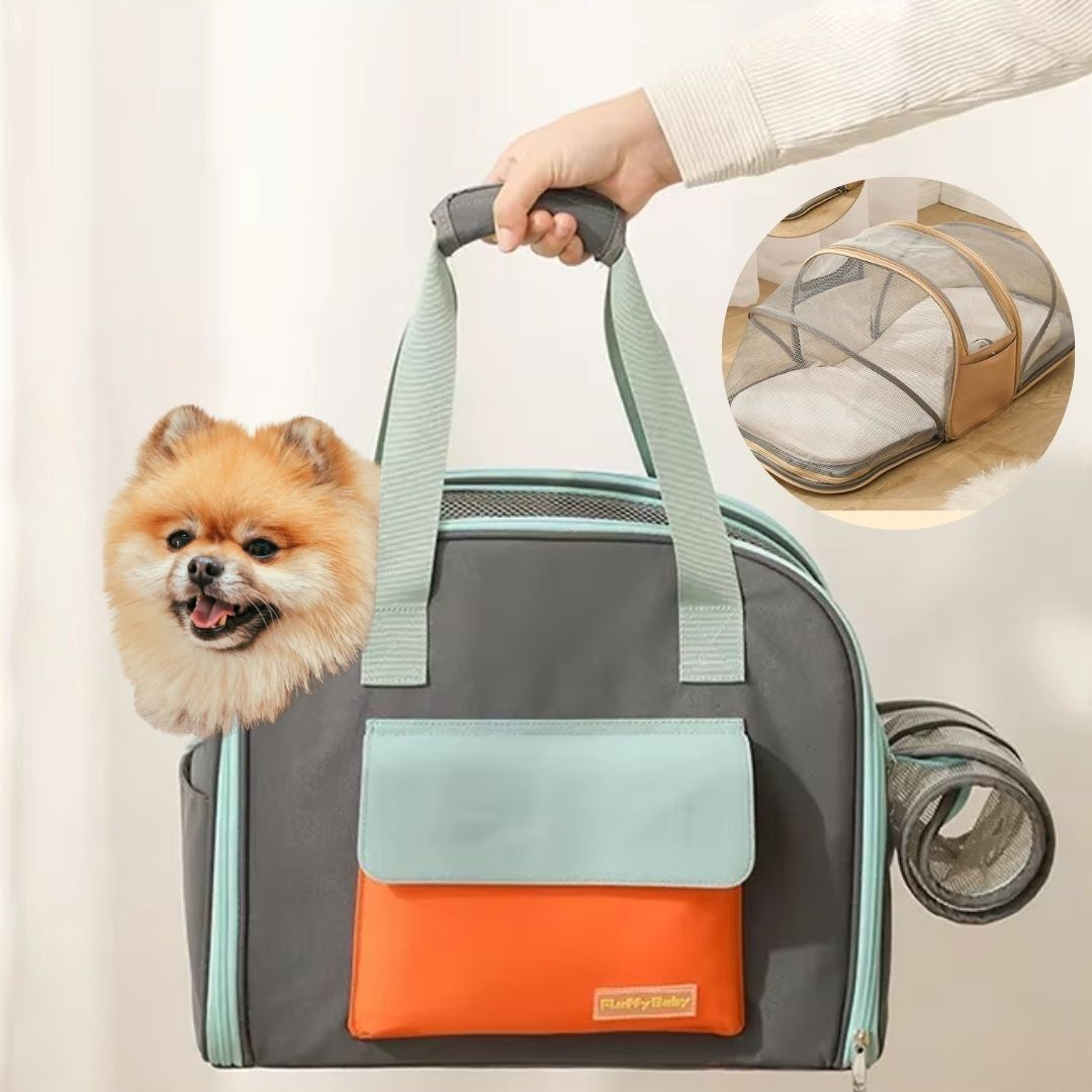 Bolsa de Transporte Expansível para Pets – Conforto e Ventilação Premium