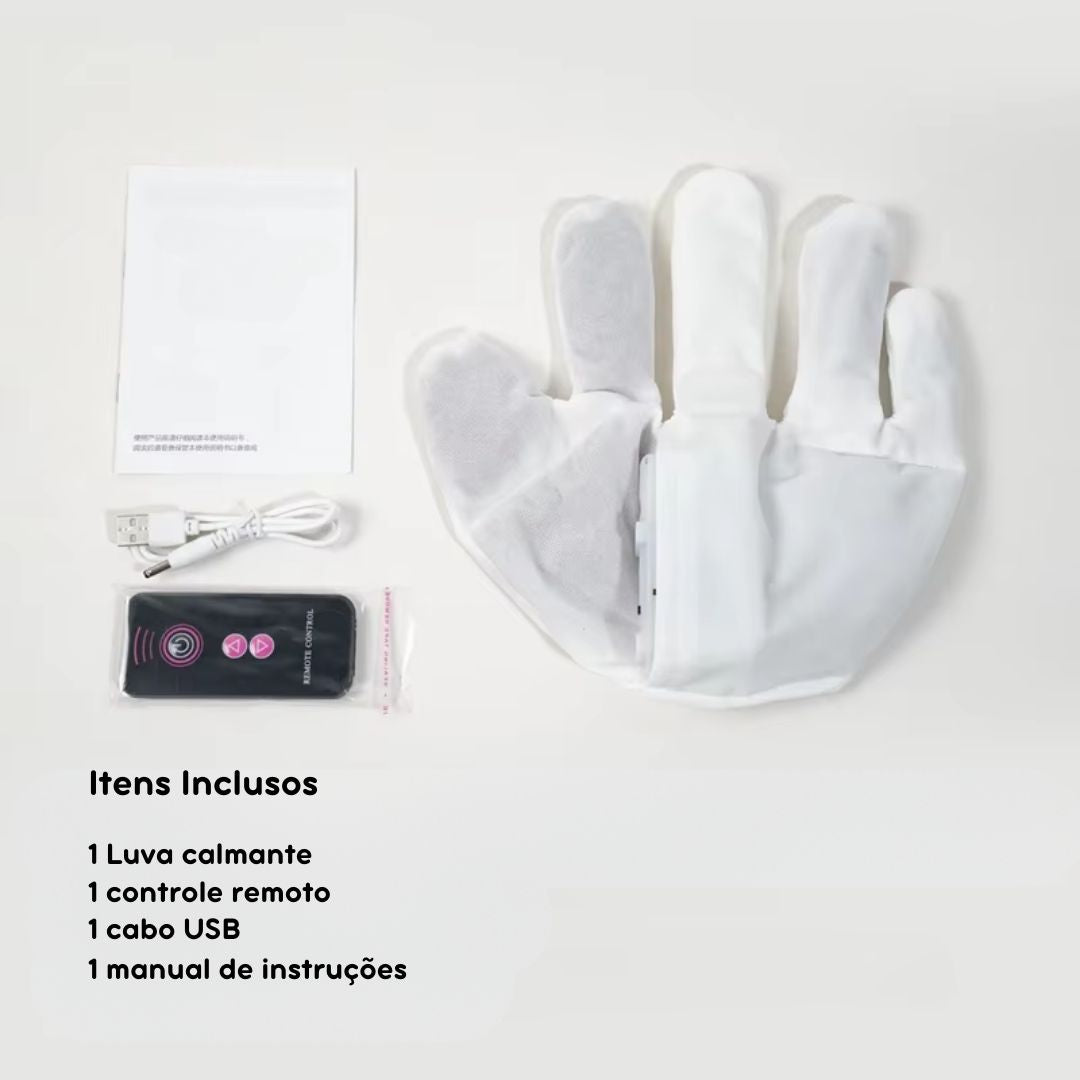 Luva Calmante com Controle Remoto para Cães e Gatos | Ideal para Acalmar e Ninar Pets | Simula Carinhos com Movimento Suave | Enchimento Térmico de Grãos Naturais