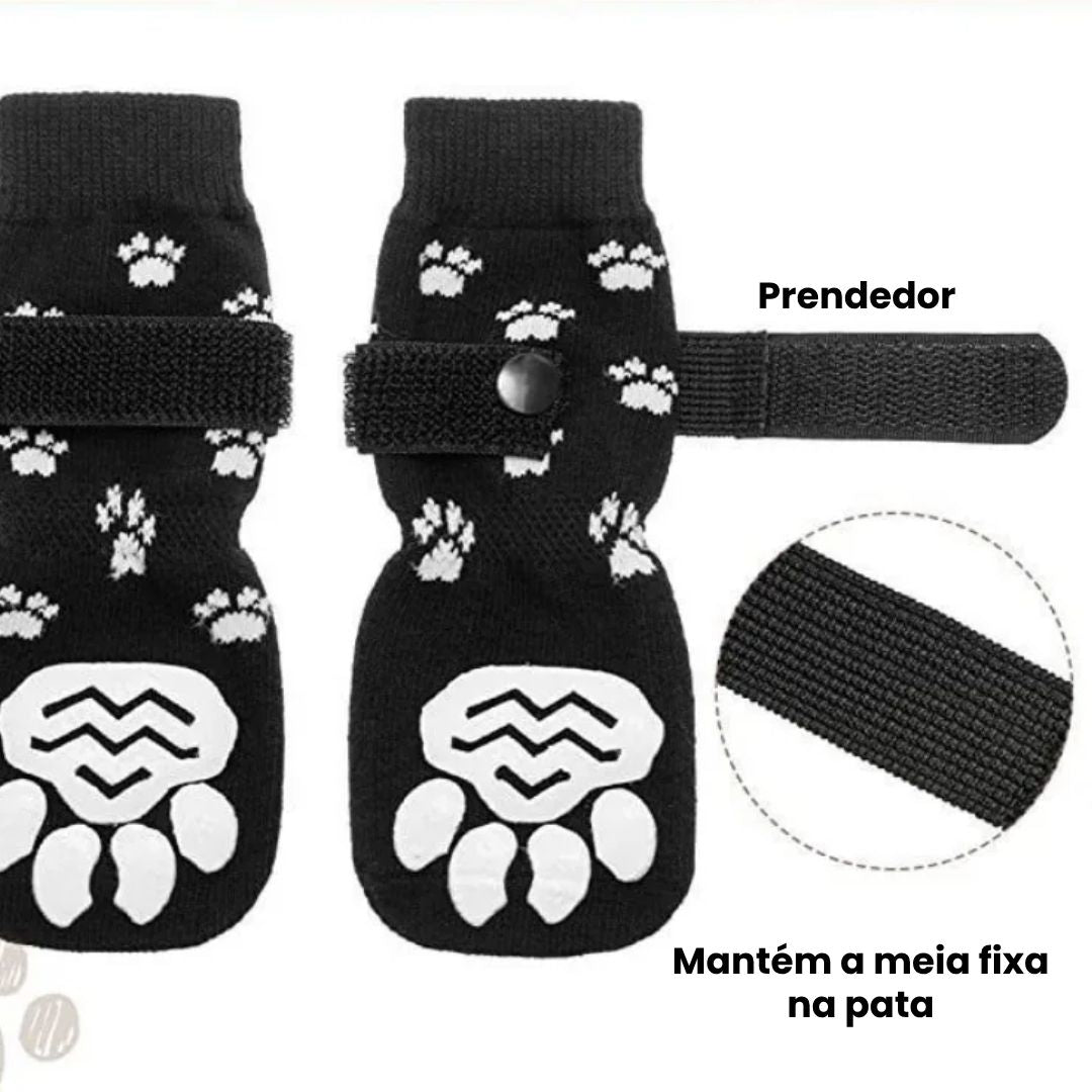 Meias Antiderrapantes para Cães com Alça Ajustável – Conforto e Segurança para Patinhas