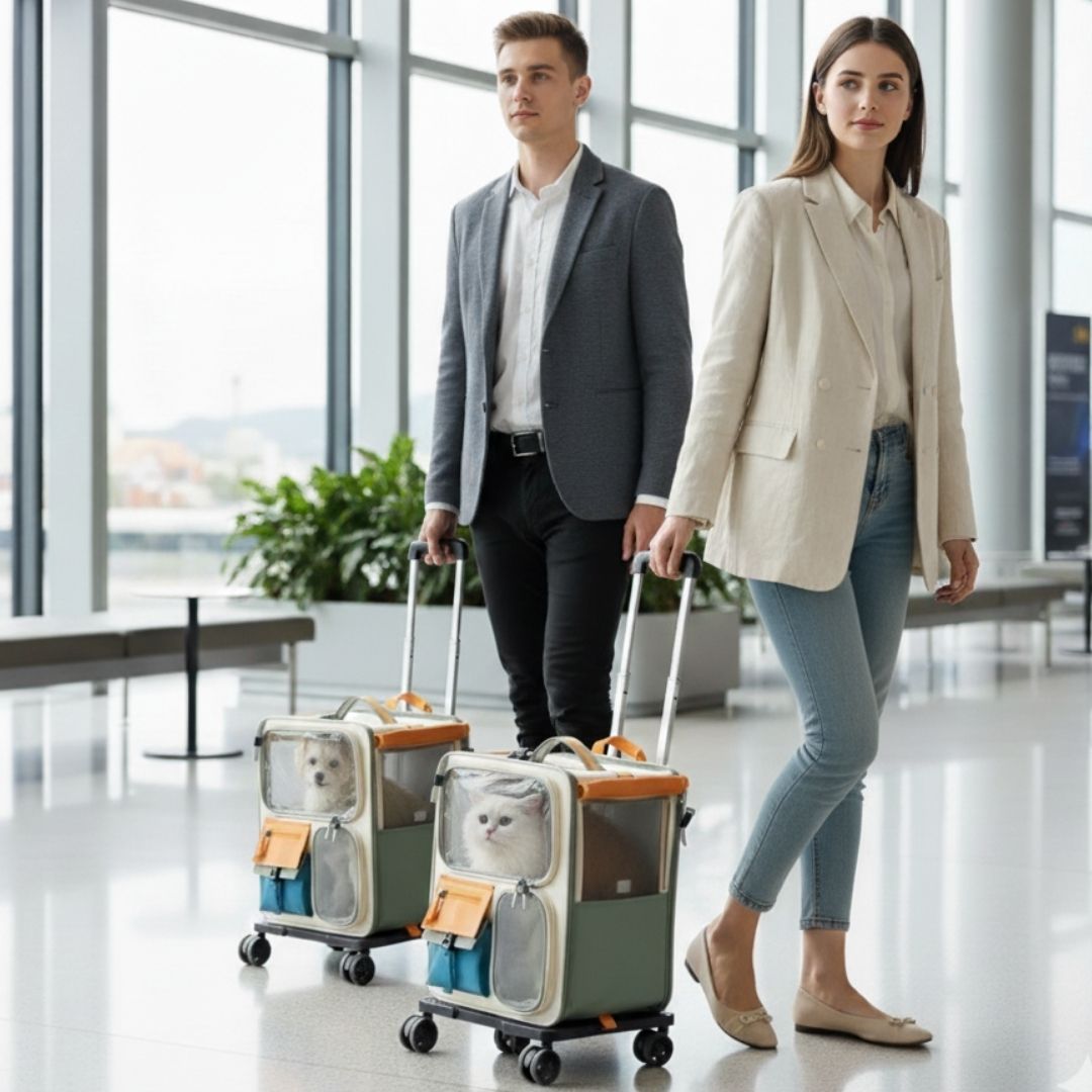 Mochila e Carrinho de Transporte para Pets Pequenos – Conforto e Segurança para Viagens Curta e Longas