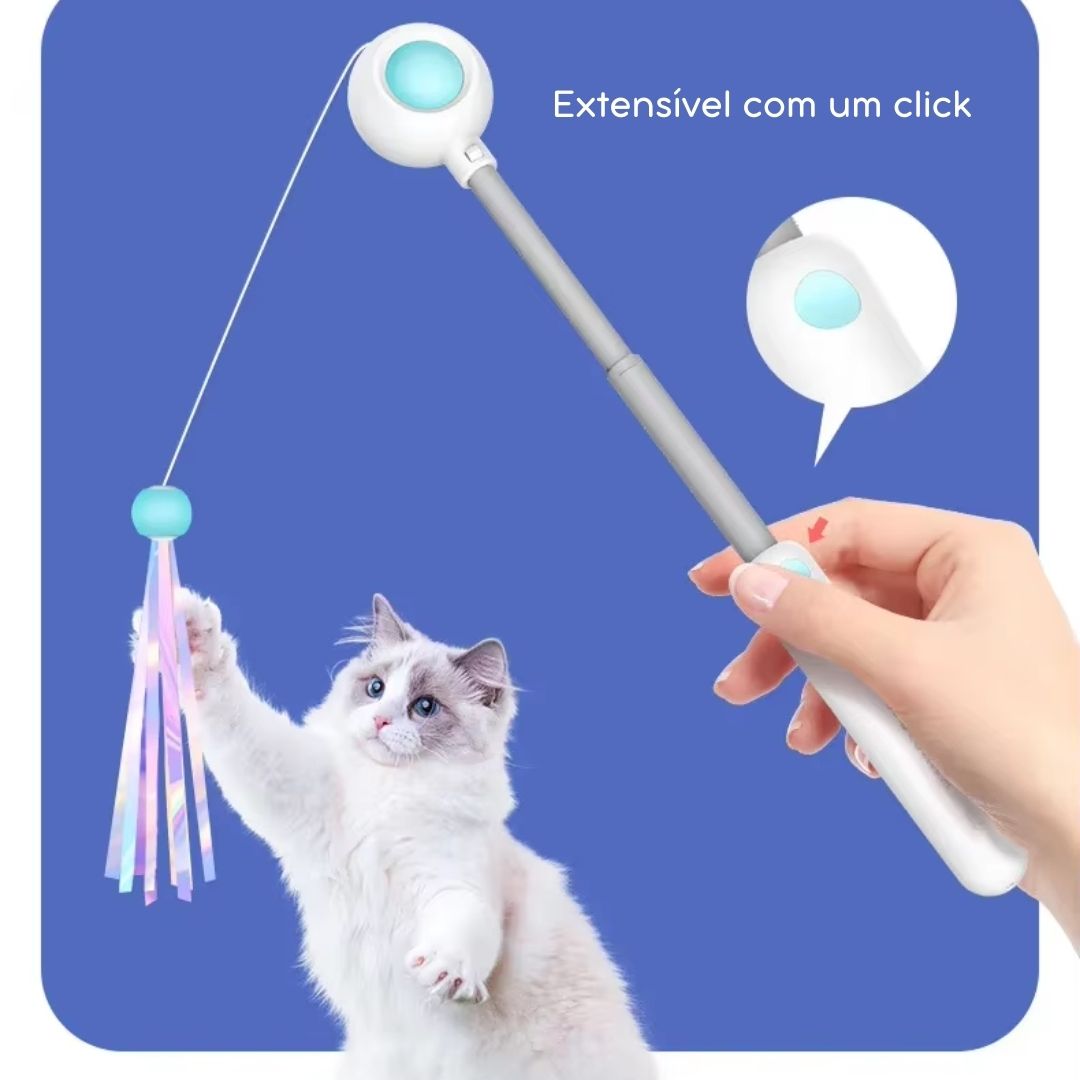 Varinha Interativa com Pena e Catnip para Gatos | Para Gatos de Todas as Idades | Estimula a Atividade Física e a Diversão Autônoma | Design com Movimento por Gravidade e Sino Atrativo