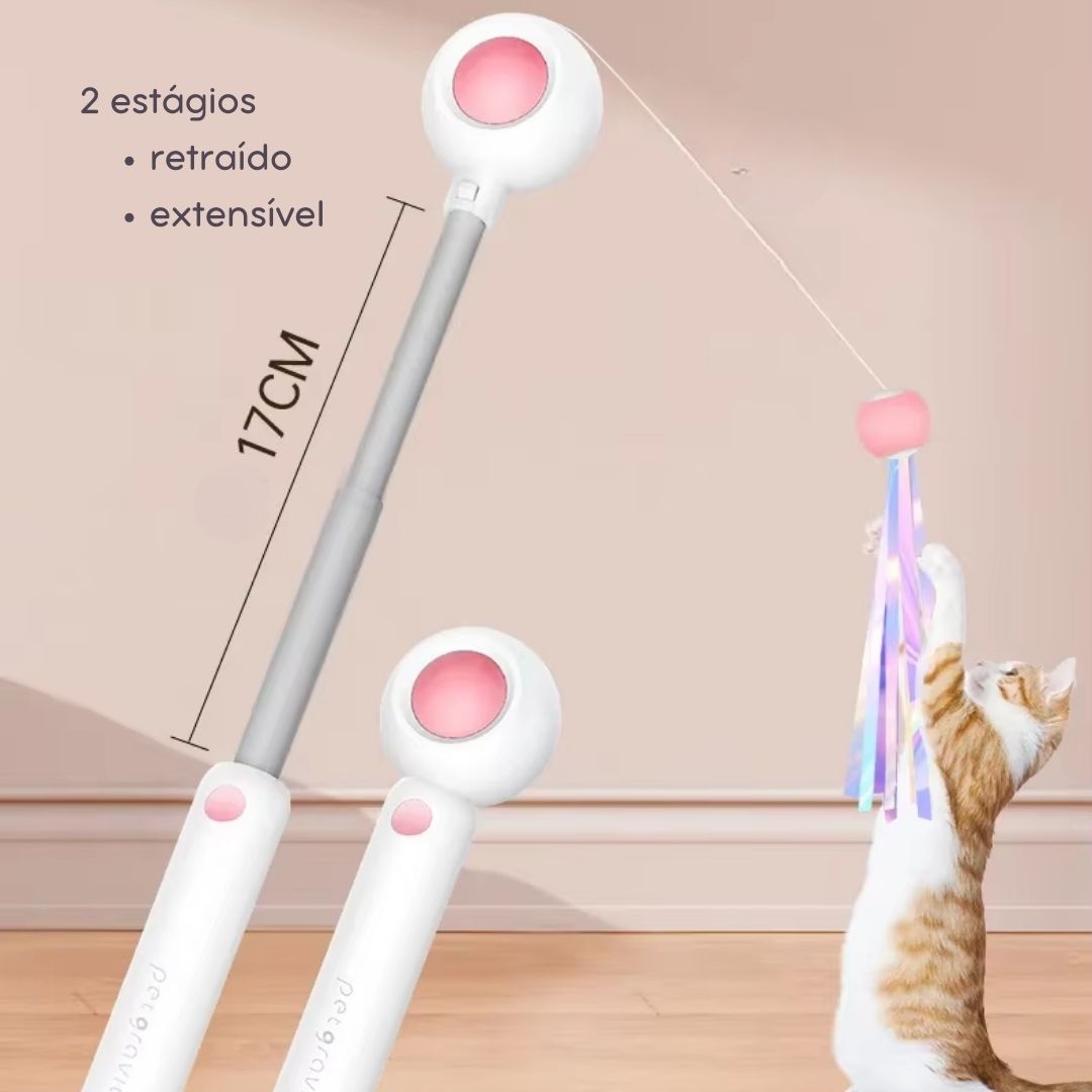 Varinha Interativa com Pena e Catnip para Gatos | Para Gatos de Todas as Idades | Estimula a Atividade Física e a Diversão Autônoma | Design com Movimento por Gravidade e Sino Atrativo