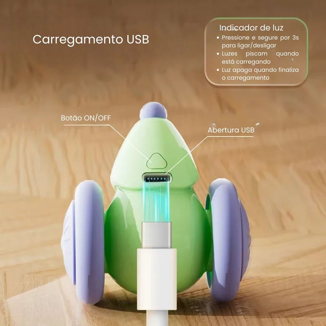 Ratinho Inteligente para Gatos – Brinquedo Automático e Silencioso com Sensor de Obstáculos