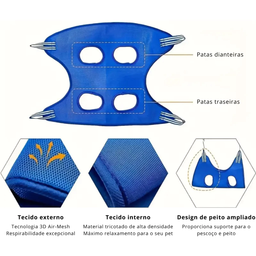 Rede de Contenção para Gatos e Cachorros – Ideal para Corte de Unhas, Banho e Tosa, com Proteção Anti-Arranhões e Mordidas