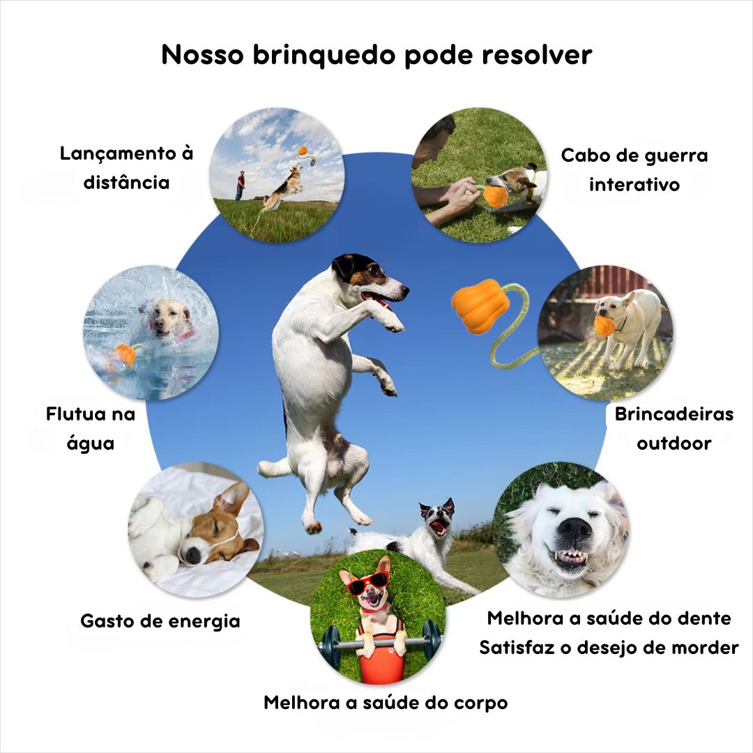 Brinquedo Interativo de Abóbora para Cães - Acessório Divertido para Entretenimento e Estímulo Mental