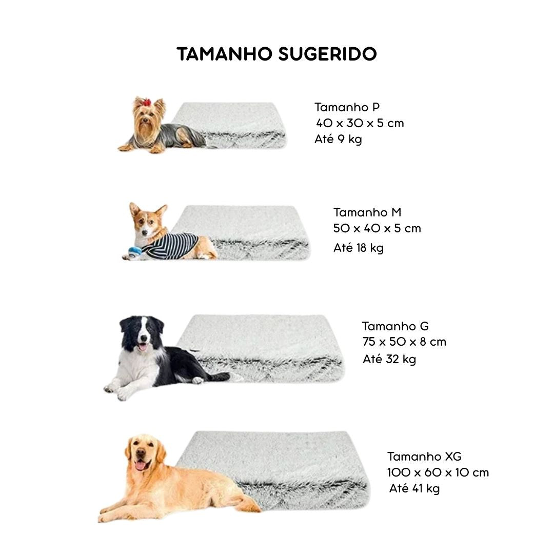Cama Ortopédica de Pelúcia para Cães – Conforto e Alívio da Dor VELÚ PET