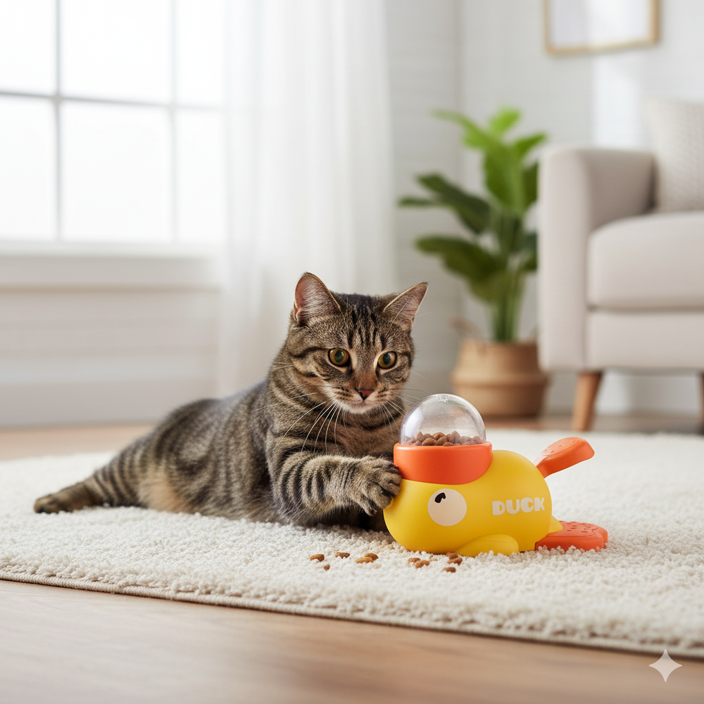 Alimentador Interativo Pato para Cães – Saúde e Diversão velú pet