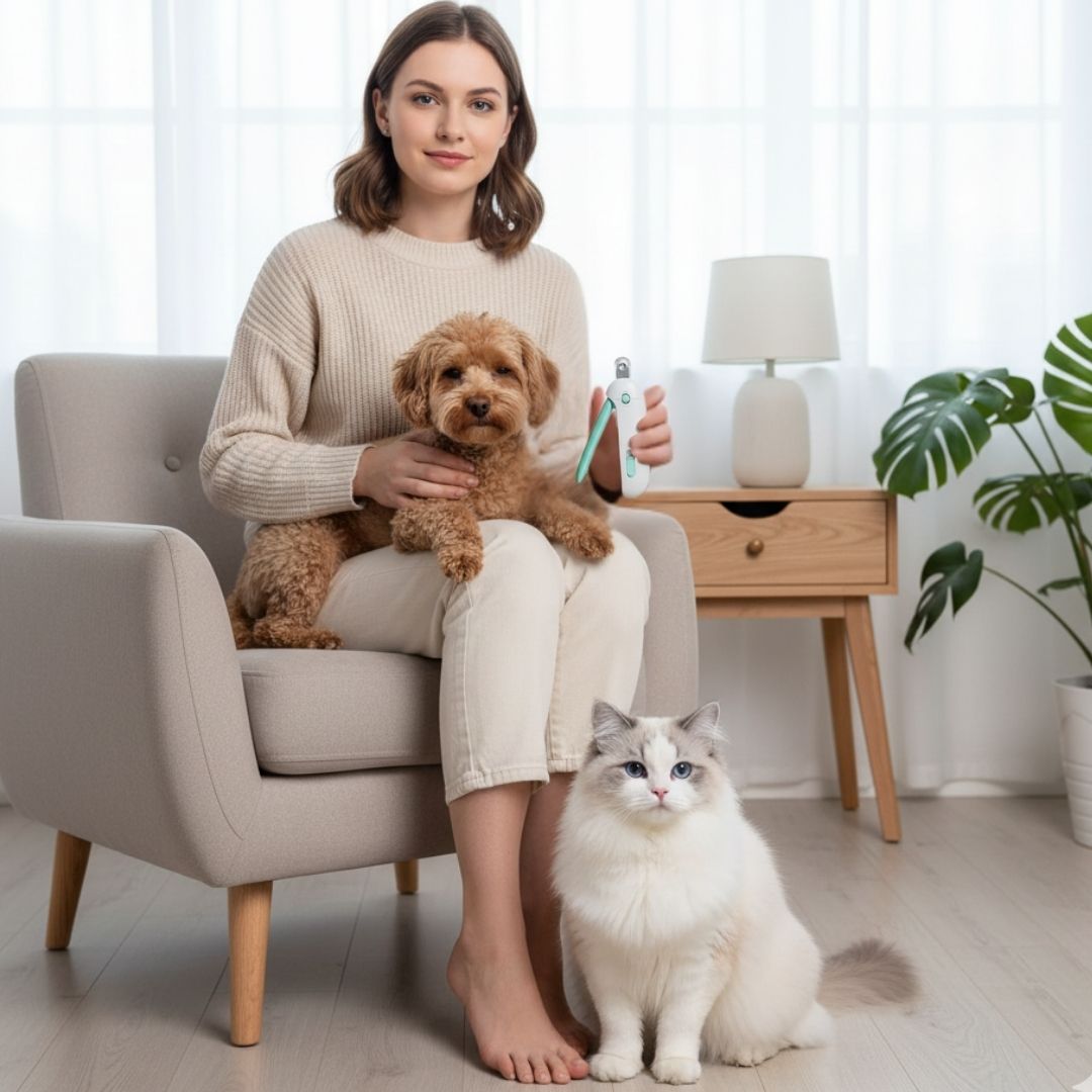 Aparador de Unhas Pet com LED e Coletor – Corte Seguro e Preciso