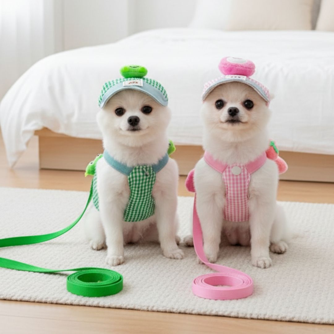 Boné e Peitoral de Luxo para Pets – Estilo e Conforto em Passeios