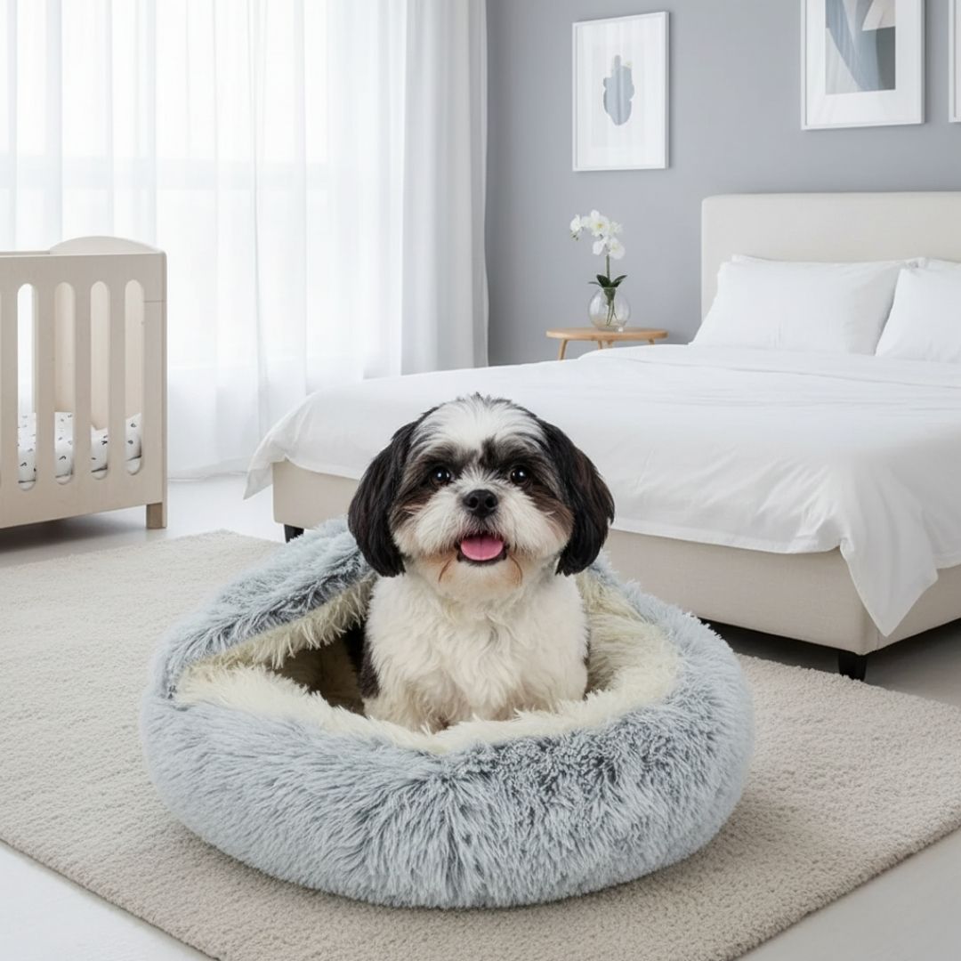 Cama Iglu Premium 2 em 1 para Cães e Gatos de Pequeno Porte