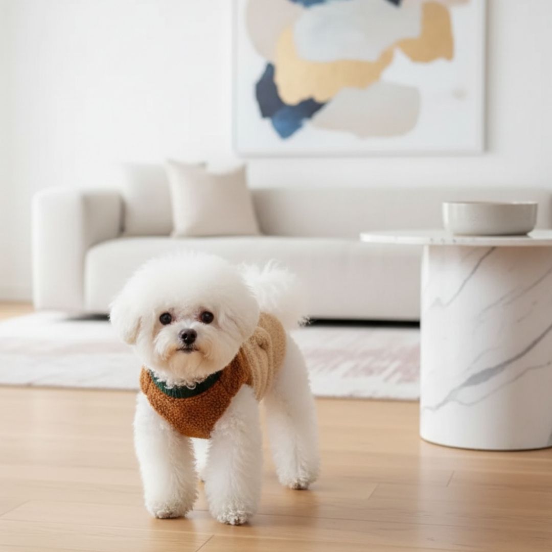 Casaco de Lã Pet Outono/Inverno com Forro Teddy