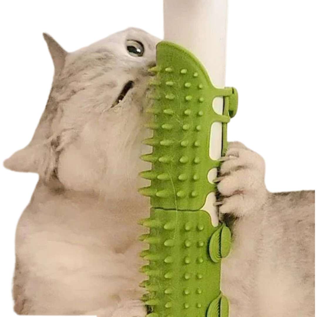 Escova Auto Massageadora para Gatos - Acessório de Bem-Estar que Reduz Pelos Soltos e Estimula o Relaxamento com Instalação Fácil