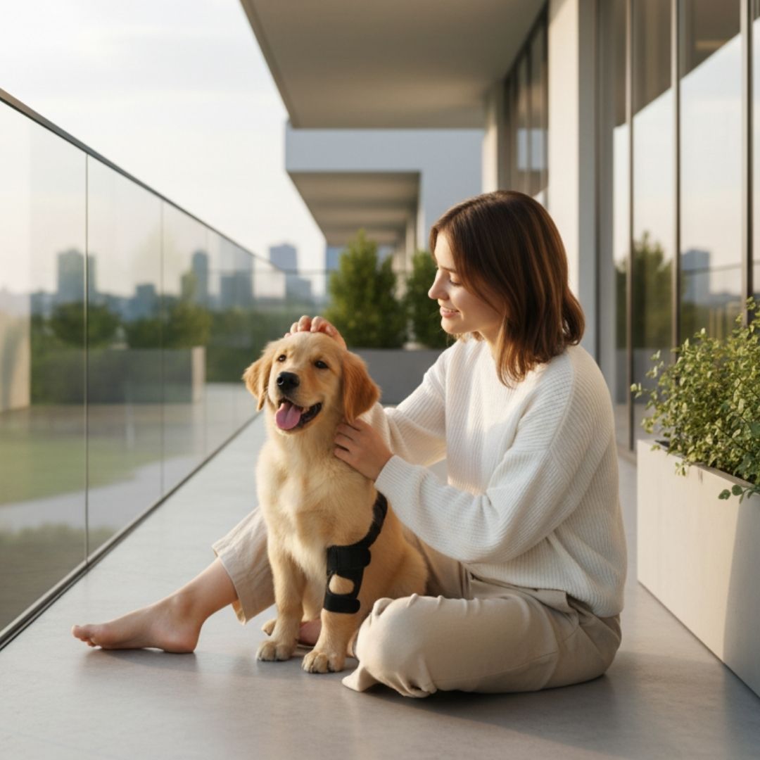 Joelheira Ajustável para Cães – Alívio da Dor Ortopédico