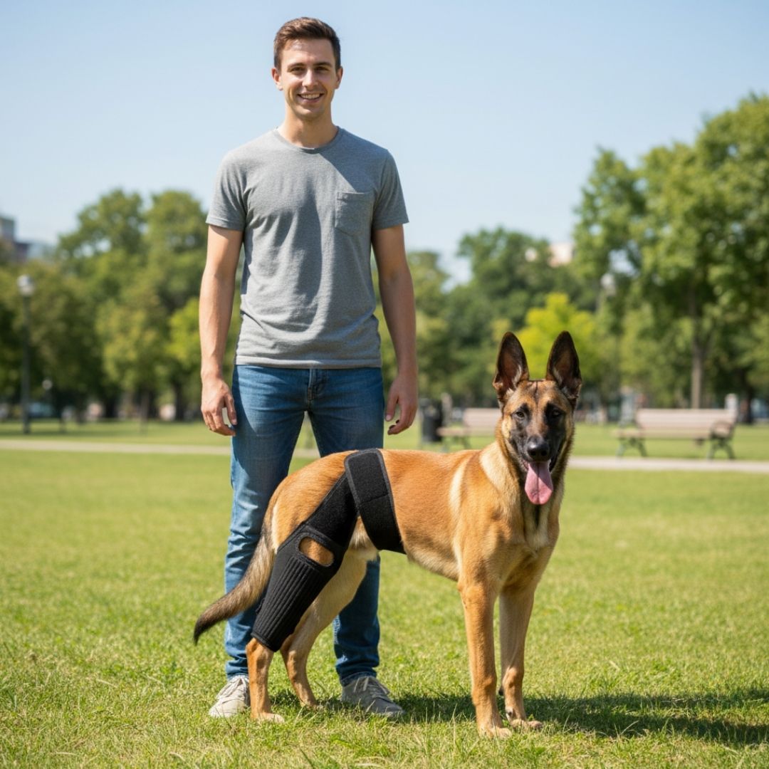 Joelheira Ajustável para Cães – Alívio da Dor Ortopédico
