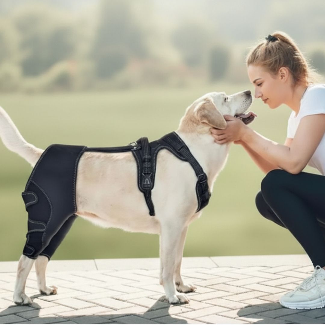 Joelheira Ortopédica para Cães Com Peitoral – Suporte para Joelho e Recuperação