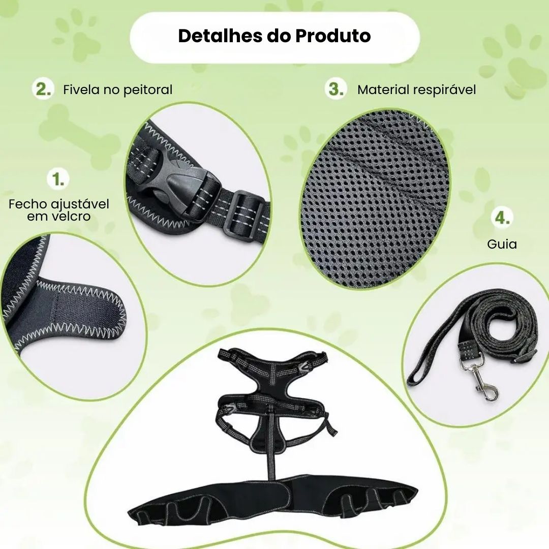 Joelheira Ortopédica para Cães Com Peitoral – Suporte para Joelho e Recuperação velú pet