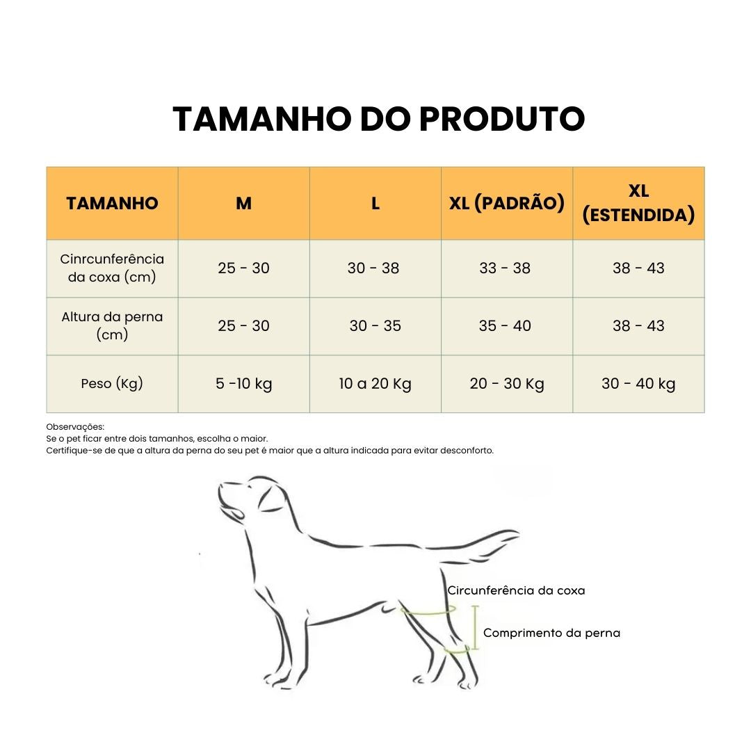 Joelheira Ortopédica para Cães Com Peitoral – Suporte para Joelho e Recuperação velú pet