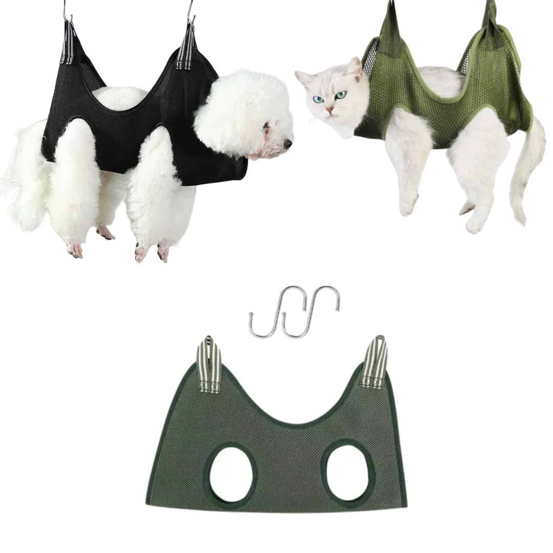 Rede de Contenção para Gatos e Cachorros – Ideal para Corte de Unhas, Banho e Tosa, com Proteção Anti-Arranhões e Mordidas