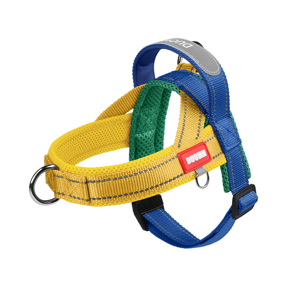 Coleira Peitoral Estilo Sela para Cães Pequenos, Médios e Grandes | Ideal para Caminhadas Seguras ao Ar Livre | Distribui a Pressão Sem Machucar | Ajustável e Confortável