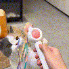 Varinha Interativa com Pena e Catnip para Gatos | Para Gatos de Todas as Idades | Estimula a Atividade Física e a Diversão Autônoma | Design com Movimento por Gravidade e Sino Atrativo