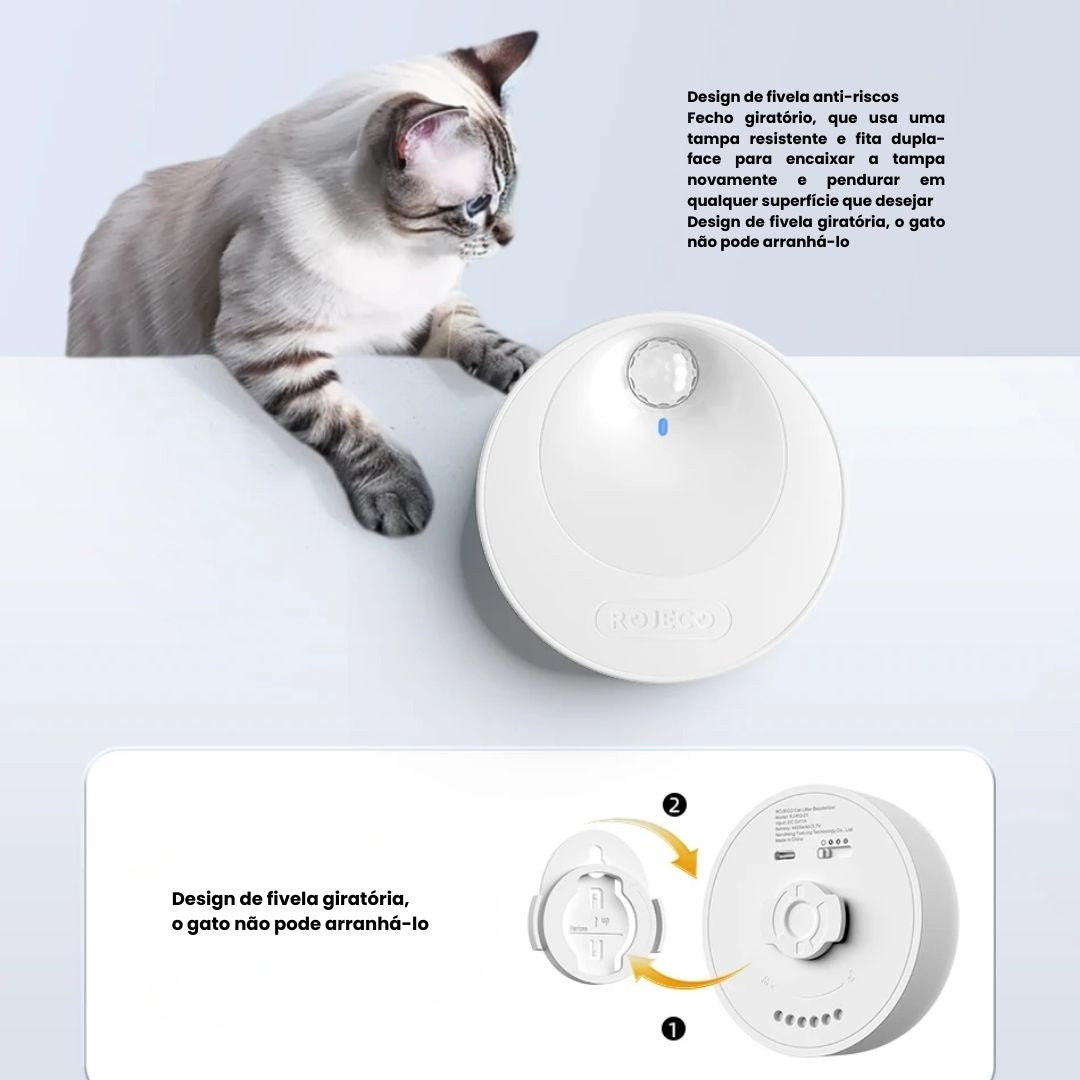 Purificador Inteligente de Odor para Caixa de Areia de Gatos | Elimina Cheiro Forte em Minutos