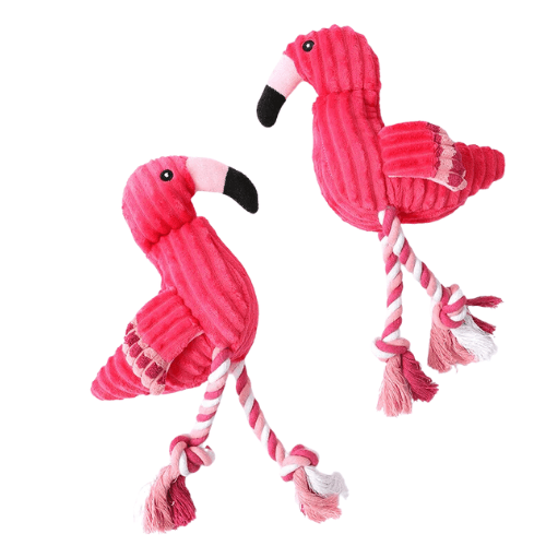 Pelúcia de Flamingo Festivo para Cães e Gatos - Brinquedo Interativo que Promove Diversão e Conforto com Design Colorido e Macio