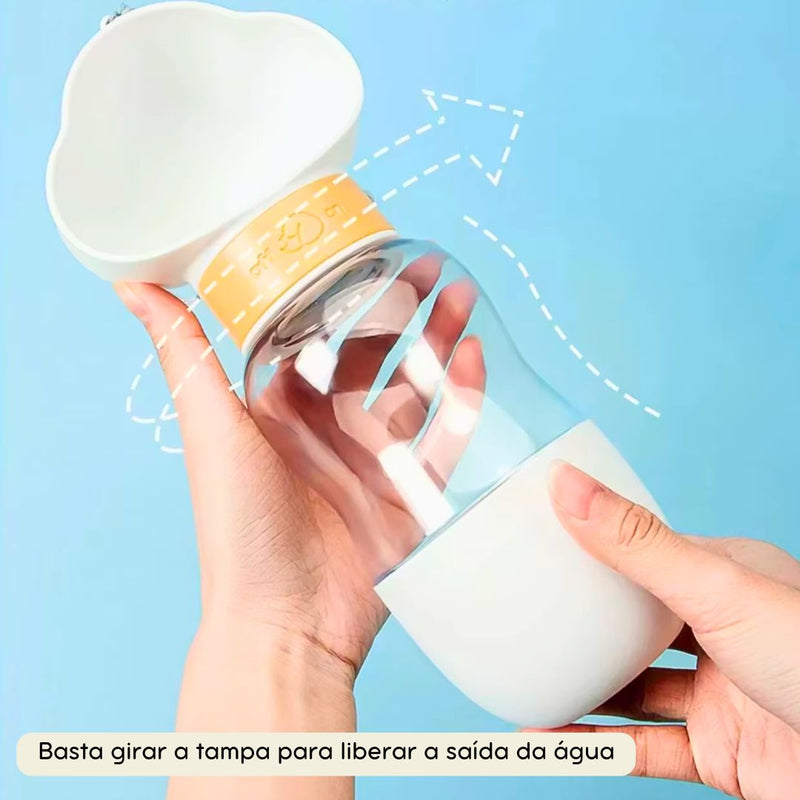 Garrafa Portátil para Água e Petiscos | Ideal para Cães e Gatos em Passeios e Viagens | Mantém Seu Pet Hidratado e Alimentado | Design Compacto e Funcional