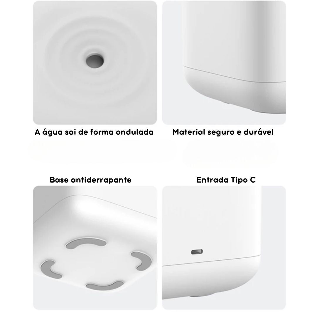 Bebedouro Anti-Gravidade com Umidificador para Pets – Hidratação Contínua e Ambiente Refrescante para Cães e Gatos