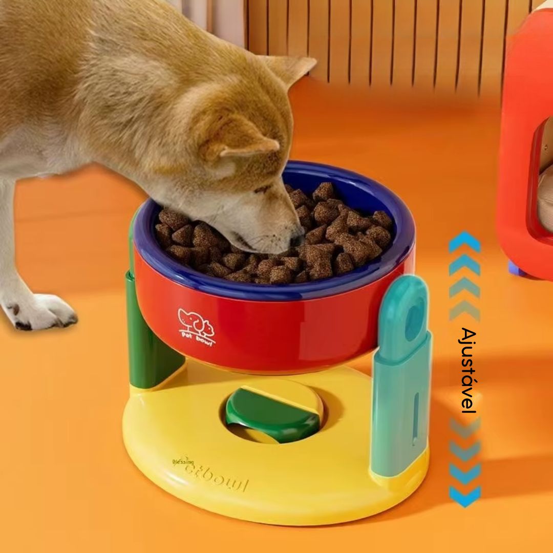 Comedouro Ajustável para Pets – 3 Alturas Reguláveis
