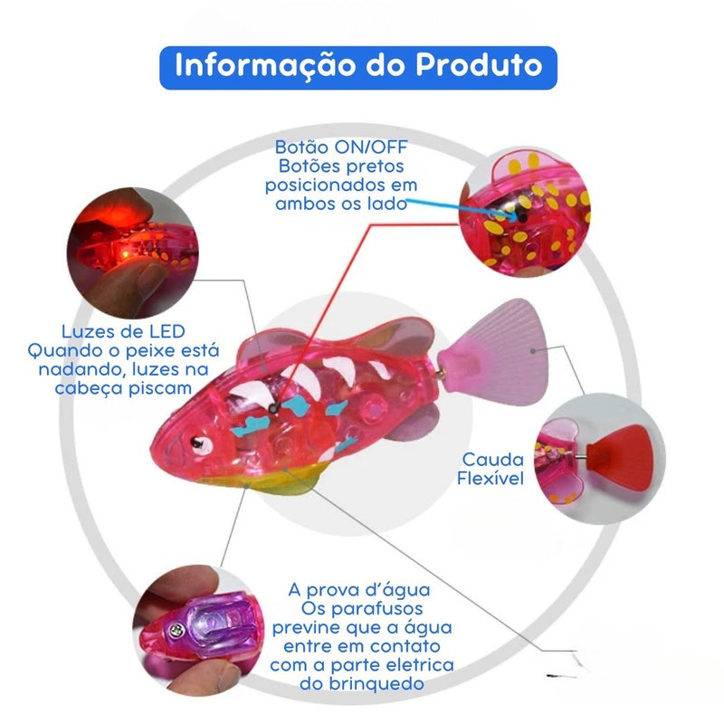 Peixe Elétrico com Movimento para Gatos - Brinquedo Interativo que Estimula e Reduz o Tédio