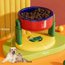 Comedouro Duplo Ajustável para Cães e Gatos – Alimentação Lenta, Dobrável e com 3 Alturas Reguláveis
