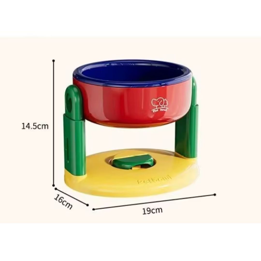 Comedouro Duplo Ajustável para Cães e Gatos – Alimentação Lenta, Dobrável e com 3 Alturas Reguláveis