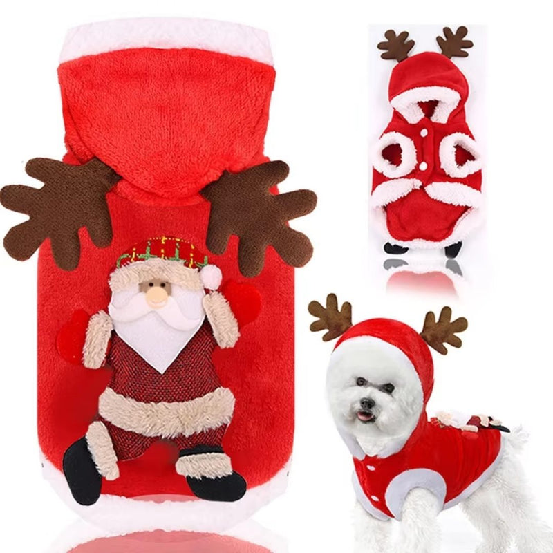 Blusa Com Capuz Papai Noel Para Pets