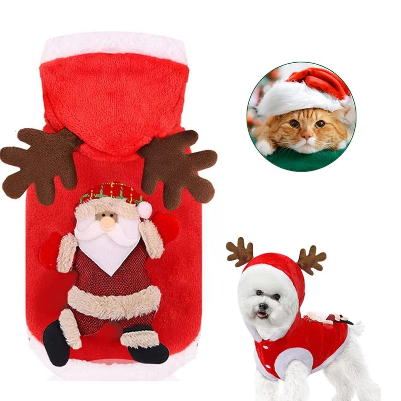 Blusa Com Capuz Papai Noel Para Pets