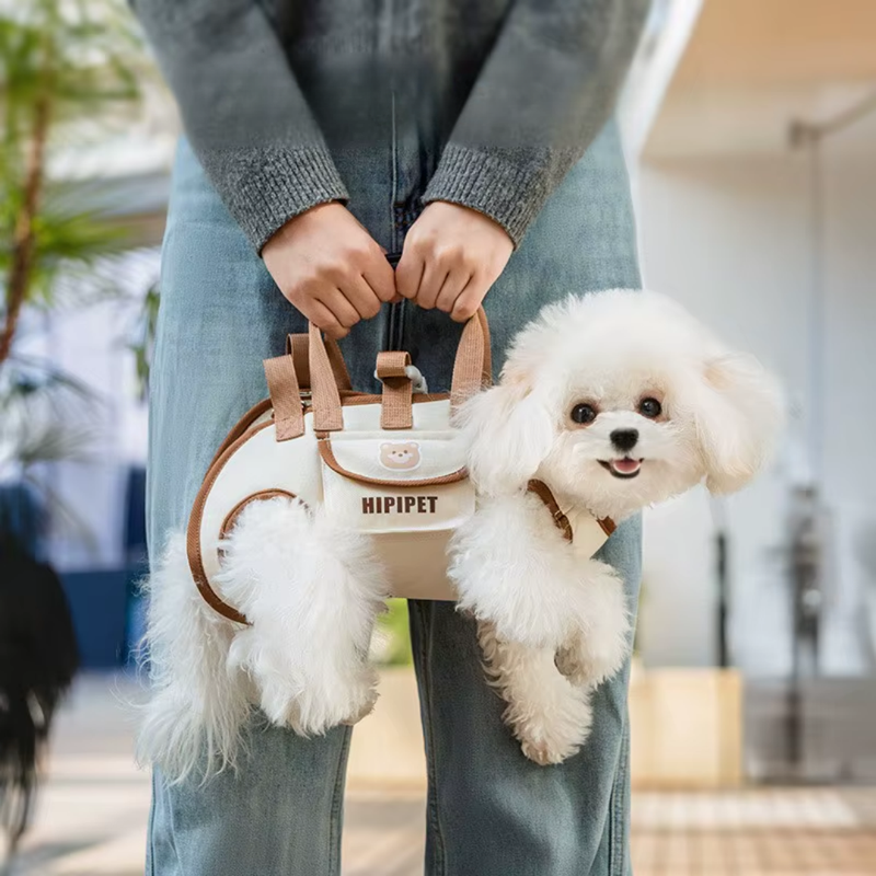Bolsa Transportadora Respirável para Cães e Gatos – Design Moderno, Sofisticado e Confortável, com Alça Ajustável para Transporte Portátil