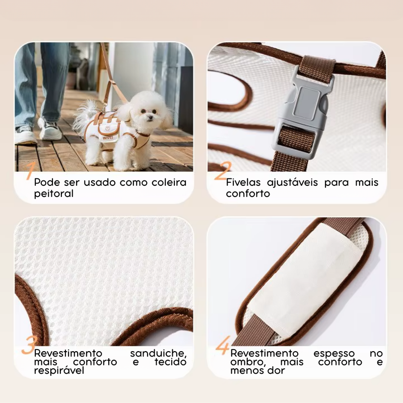 Bolsa Transportadora Respirável para Cães e Gatos – Design Moderno, Sofisticado e Confortável, com Alça Ajustável para Transporte Portátil