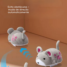 Brinquedo Eletrônico para Gatos | Ideal para Gatinhos Ativos | Estimula o Instinto de Caça e o Exercício Diário | Ratinho Automático com Movimento Vibratório