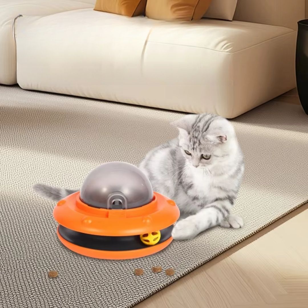 Brinquedo Interativo com Dispensa de Petiscos para Cães e Gatos | Ideal para Pets Ansiosos e Ativos | Estimula a Alimentação Lenta e o Alívio do Estresse | Alimentador Automático com Sistema de Vazamento de Ração