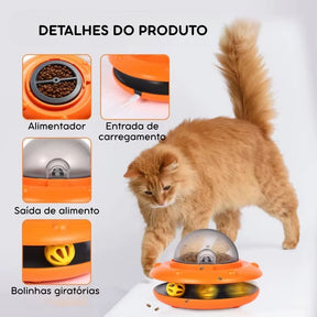 Brinquedo Interativo com Dispensa de Petiscos para Cães e Gatos | Ideal para Pets Ansiosos e Ativos | Estimula a Alimentação Lenta e o Alívio do Estresse | Alimentador Automático com Sistema de Vazamento de Ração
