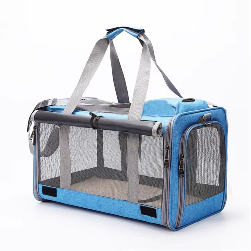 Bolsa de Transporte Respirável para Cães e Gatos | Ideal para Tutores em Viagens e Passeios | Proporciona Conforto e Ventilação para o Pet | Design com Telinhas Visíveis e Seguro