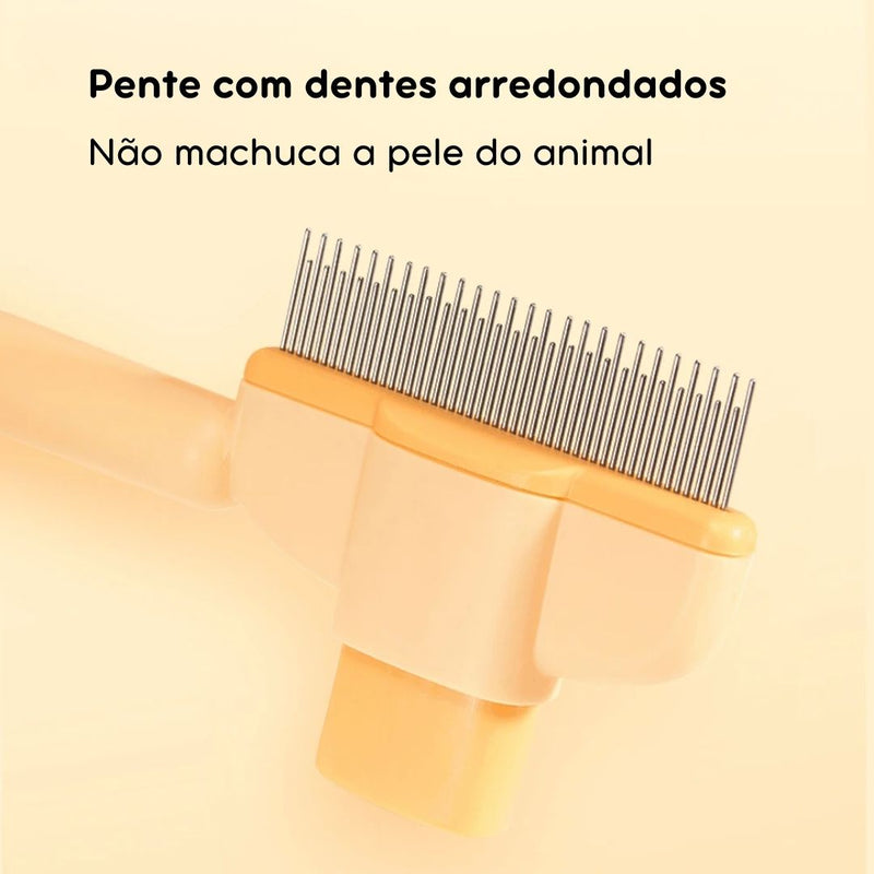 Pente Alisador de Pelos para Cães e Gatos - Remove Pelos Soltos e Desembaraça com Cerdas Confortáveis