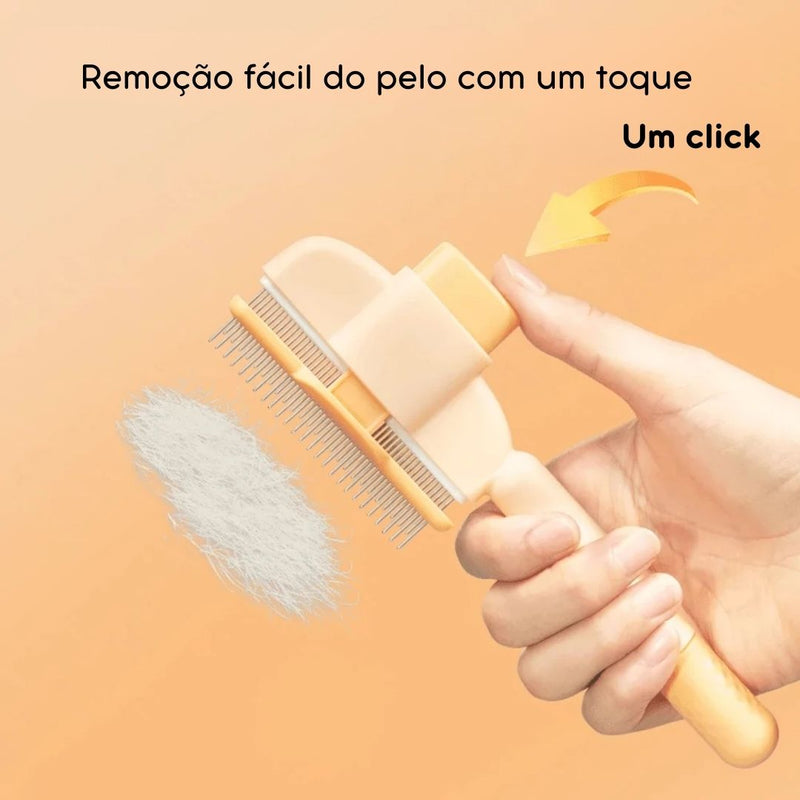 Pente Alisador de Pelos para Cães e Gatos - Remove Pelos Soltos e Desembaraça com Cerdas Confortáveis