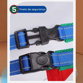Coleira Peitoral Estilo Sela para Cães Pequenos, Médios e Grandes | Ideal para Caminhadas Seguras ao Ar Livre | Distribui a Pressão Sem Machucar | Ajustável e Confortável